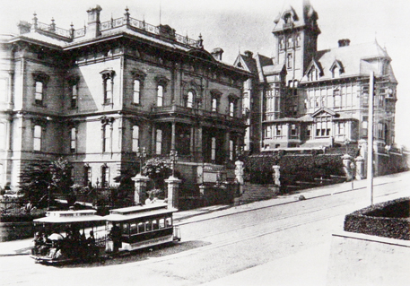 «Leland Stanford and Mark Hopkins mansions on California Street»